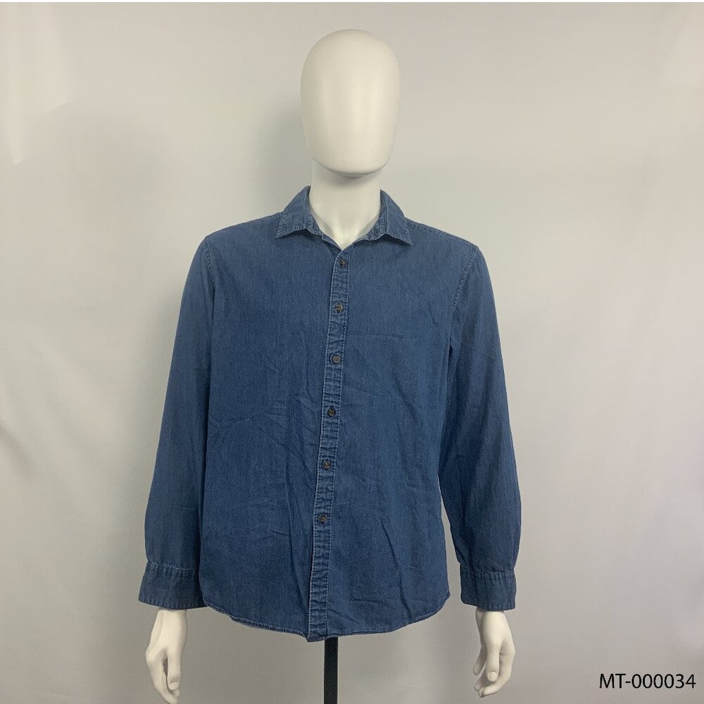 Bar III Shirt Denim Long Sleeve Men's Size XL